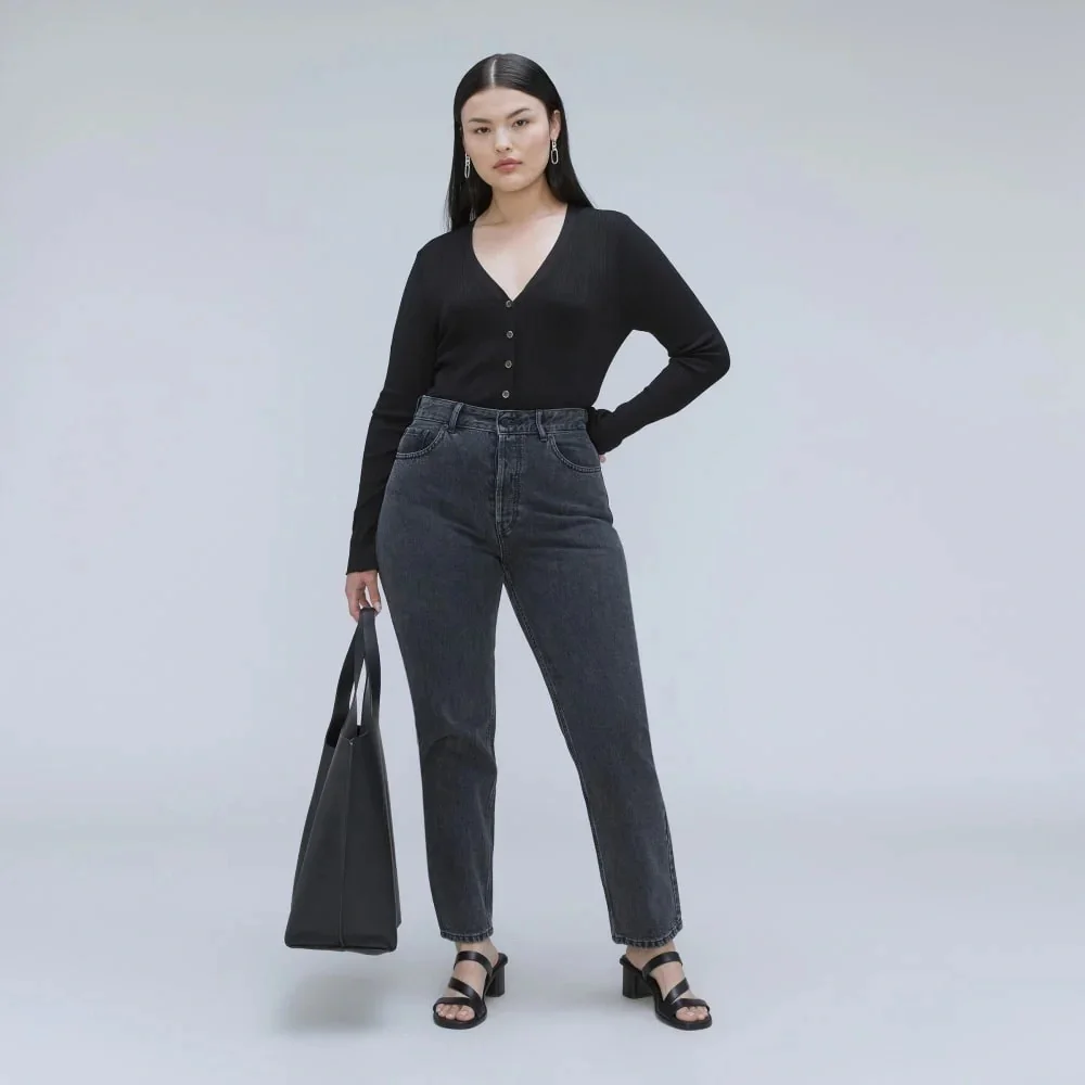 Everlane The 90's Curvy Cheeky Crop Jean in Washed Black Size: 26, NWT